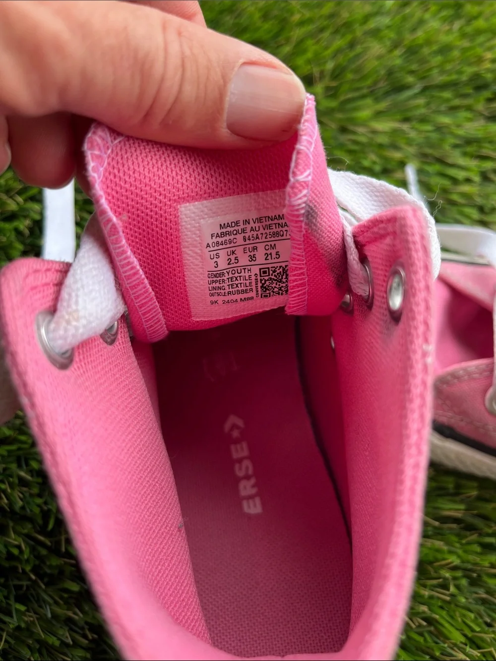 Converse Kids Pink Canvas High-Top Sneakers with White Laces